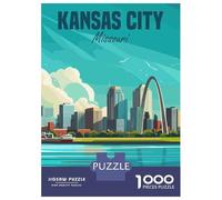 Rompecabezas De 1000 Piezas para Adolescentes Rompecabezas Kansas City Missouri para Adultos Juego Familiar Análisis Y Lógica Ayuda Al Cerebro A Ejercitarse 52x38cm/1000pcs