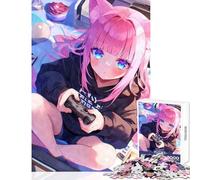 Rompecabezas de 1000 Piezas para Adolescentes Rompecabezas Kawaii Chibi Gamer Girl Juguetes de decoración del hogar Regalos de Amigo Secreto Juego práctico Ayuda a ejercitar el Cerebro tamaño 50x75cm
