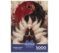 Rompecabezas De 1000 Piezas para Adolescentes Rompecabezas Kitsune with Yin Yang Rompecabezas para Adultos Juegos Relajantes Alivia El Estrés Difícil Y Desafiante 52x38cm/1000pcs