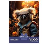 Rompecabezas De 1000 Piezas para Adolescentes Rompecabezas Koala with Glasses in Jungle Juego Familiar De Rompecabezas Carrera De Velocidad Manual Cumpleaños 52x38cm/1000pcs