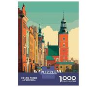 Rompecabezas De 1000 Piezas para Adolescentes Rompecabezas Krakow, Poland Cityscape Illustration para Adultos Juego Familiar Análisis Y Lógica Ayuda Al Cerebro A Ejercitarse 70x50cm/1000pcs