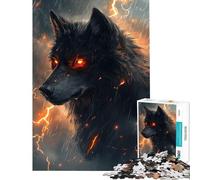 Rompecabezas de 1000 Piezas para Adolescentes Rompecabezas La Furia del Lobo tormentoso Rompecabezas para Adultos Juego de ingenio Mejora la Memoria Regalo de cumpleaños Navidad (Tamaño 38x52cm)