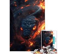Rompecabezas de 1000 Piezas para Adolescentes Rompecabezas La Mirada de la Serpiente ardiente para Adultos Juegos Familiares Una Obra de Arte Que supone un Reto completarla (tamaño 38x52cm)
