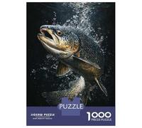 Rompecabezas De 1000 Piezas para Adolescentes Rompecabezas Leaping Trout Painting Trout in Shadows Rompecabezas Juegos Familiares Decoración del Hogar Regalos Y Cumpleaños Únicos 52x38cm/1000pcs
