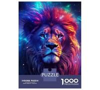 Rompecabezas De 1000 Piezas para Adolescentes Rompecabezas Lion Night Galaxy Aurora Rompecabezas Juego De Ingenio Mejora La Memoria Difícil Y Desafiante 52x38cm/1000pcs