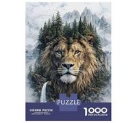 Rompecabezas De 1000 Piezas para Adolescentes Rompecabezas Lion The Royal Watcher of The Verdant Realm para Adultos Juego Familiar Análisis Y Lógica Ayuda Al Cerebro A Ejercitarse 38x26cm/1000pcs
