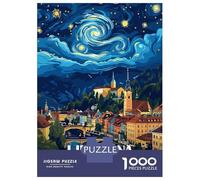 Rompecabezas De 1000 Piezas para Adolescentes Rompecabezas Ljubljana Slovenia Cityscape Art Rompecabezas para Adultos Juego Familiar Análisis Y Lógica Cumpleaños 38x26cm/1000pcs