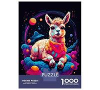 Rompecabezas De 1000 Piezas para Adolescentes Rompecabezas Llama Cub Lying Space Rompecabezas para Adultos Juego Práctico Patrón De Montaje 70x50cm/1000pcs