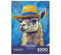 Rompecabezas De 1000 Piezas para Adolescentes Rompecabezas Llama in A Hat -1 Rompecabezas para Adultos Juego Práctico Una Obra De Arte para Cumpleaños, Navidad 52x38cm/1000pcs