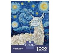 Rompecabezas De 1000 Piezas para Adolescentes Rompecabezas Llama in Starry Night Rompecabezas para Adultos Juego Práctico Patrón De Montaje 52x38cm/1000pcs