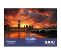 Rompecabezas De 1000 Piezas para Adolescentes Rompecabezas London Sunset with Big Ben Rompecabezas para Adultos Juego Familiar Análisis Y Lógica Cumpleaños 38x26cm/1000pcs