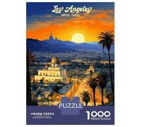 Rompecabezas De 1000 Piezas para Adolescentes Rompecabezas Los Angeles Sunset Cityscape Art Rompecabezas Juegos Familiares Carrera De Velocidad Manual Regalos De Cumpleaños Y Únicos 52x38cm/1000pcs