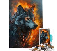 Rompecabezas de 1000 Piezas para Adolescentes Rompecabezas Majestuoso Lobo Gris para Adultos Juego práctico Que Mejora la Memoria cumpleaños y Navidad (Tamaño 38x26cm)