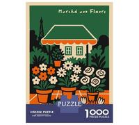 Rompecabezas De 1000 Piezas para Adolescentes Rompecabezas Marché Aux Fleurs Floral Illustration Juego Familiar De Rompecabezas Carrera De Velocidad Manual Cumpleaños 52x38cm/1000p