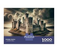 Rompecabezas De 1000 Piezas para Adolescentes Rompecabezas Medieval Castle Island Rompecabezas Juegos Relajantes Una Obra De Arte Cumpleaños 52x38cm/1000pcs