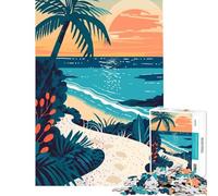 Rompecabezas de 1000 Piezas para Adolescentes Rompecabezas Minimalista de Camino de Playa Juguetes Juegos educativos Juegos educativos de Aprendizaje Ideas de Regalos educativos (tamaño 38x26cm)