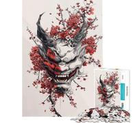 Rompecabezas de 1000 Piezas para Adolescentes Rompecabezas Minimalista japonés Oni Diversión en casa Juego práctico y desafiante para Mayores de 14 años (38x52cm)