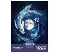 Rompecabezas De 1000 Piezas para Adolescentes Rompecabezas Moonlit Dance of The Koi Rompecabezas Juguetes DIY para La Diversión Familiar para Cumpleaños, Navidad 70x50cm/1000pcs