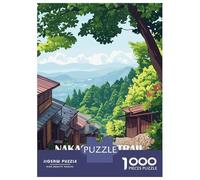Rompecabezas De 1000 Piezas Para Adolescentes Rompecabezas Nakasendo Trail Japan Landscape Art Rompecabezas Juegos Familiares Carrera De Velocidad Manual Regalos De Cumpleaños Y Únicos 38x26cm/1000pcs