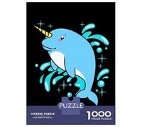 Rompecabezas De 1000 Piezas para Adolescentes Rompecabezas Narwhal Cute Sea Unicorn Rompecabezas Juegos Relajantes Regalo De Cumpleaños Regalos para Reducir El Estrés 52x38cm/1000pcs