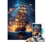 Rompecabezas de 1000 Piezas para Adolescentes Rompecabezas Navegando a través de Las Estrellas para Adultos Juegos Divertidos Arte de Pared Ayuda a ejercitar el Cerebro (tamaño 50x75cm)