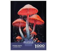 Rompecabezas De 1000 Piezas para Adolescentes Rompecabezas Neon Amanita Muscaria Rompecabezas para Adultos Juego Familiar Análisis Y Lógica Cumpleaños 52x38cm/1000pcs