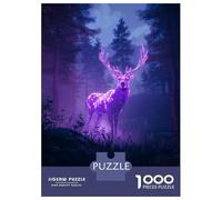 Rompecabezas De 1000 Piezas para Adolescentes Rompecabezas Neon Deer in Forest Rompecabezas Juego De Ingenio Mejora La Memoria Difícil Y Desafiante 70x50cm/1000pcs
