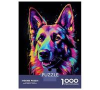 Rompecabezas De 1000 Piezas para Adolescentes Rompecabezas Neon German Shepherd Rompecabezas para Adultos Juegos Divertidos Decoración Difícil Y Desafiante 70x50cm/1000pcs