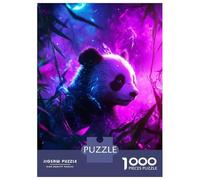 Rompecabezas De 1000 Piezas para Adolescentes Rompecabezas Neon Panda in Forest Rompecabezas para Adultos Juegos Relajantes Alivia El Estrés Difícil Y Desafiante 70x50cm/1000pcs