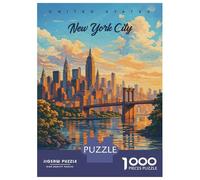 Rompecabezas De 1000 Piezas para Adolescentes Rompecabezas New York City Skyline at Sunset Juego Familiar De Rompecabezas Carrera De Velocidad Manual Cumpleaños 70x50cm/1000pcs