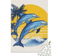 Rompecabezas De 1000 Piezas para Adolescentes Rompecabezas Ocean Life Dolphins Art Print Rompecabezas Juguetes DIY Decoración del Hogar Regalos Y Cumpleaños Únicos 70x50cm/1000pcs