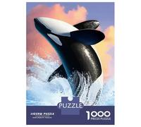 Rompecabezas De 1000 Piezas para Adolescentes Rompecabezas Ocean Orca Rompecabezas Juguetes Antiestrés Corte De Precisión Regalos para Reducir El Estrés 38x26cm/1000pcs