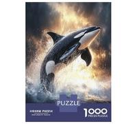 Rompecabezas De 1000 Piezas para Adolescentes Rompecabezas Orca Whale Jump out Water Rompecabezas Juegos Familiares Decoración del Hogar Regalos Y Cumpleaños Únicos 38x26cm/1000pcs