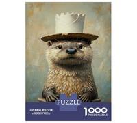 Rompecabezas De 1000 Piezas para Adolescentes Rompecabezas Otter in A Hat Rompecabezas para Adultos Juegos Relajantes Desafío Difícil 38x26cm/1000pcs
