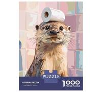 Rompecabezas De 1000 Piezas para Adolescentes Rompecabezas Otter with Toilet Paper on Head Rompecabezas para Adultos Juegos Relajantes Desafío Difícil 70x50cm/1000pcs