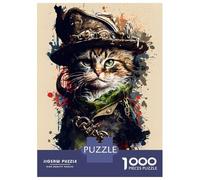 Rompecabezas De 1000 Piezas para Adolescentes Rompecabezas Painting of A Cat Pirate Rompecabezas Juegos Relajantes Una Obra De Arte Cumpleaños 52x38cm/1000pcs