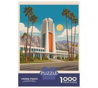 Rompecabezas De 1000 Piezas Para Adolescentes Rompecabezas Palm Springs Travel Poster Illustration Rompecabezas Juegos Familiares Carrera De Velocidad Manual Regalos De Cumpleaños Y Únicos 70x50cm/100
