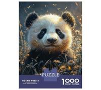Rompecabezas De 1000 Piezas para Adolescentes Rompecabezas Panda in A Field of Flowers Rompecabezas Juegos Relajantes Una Obra De Arte Cumpleaños 38x26cm/1000pcs