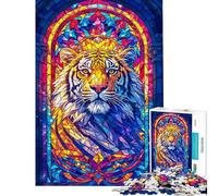 Rompecabezas de 1000 Piezas para Adolescentes Rompecabezas para Adultos con diseño de Tigre Real Juegos relajantes decoración de Pared Ayuda a ejercitar el Cerebro (tamaño 38x26cm)