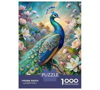 Rompecabezas De 1000 Piezas para Adolescentes Rompecabezas Peacock in Floral Paradise Rompecabezas Juguetes DIY para La Diversión Familiar para Cumpleaños, Navidad 38x26cm/1000pcs