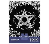 Rompecabezas De 1000 Piezas para Adolescentes Rompecabezas Pentagram with Floral Frame Rompecabezas para Adultos Juegos Relajantes Desafío Difícil 70x50cm/1000pcs