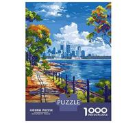 Rompecabezas De 1000 Piezas para Adolescentes Rompecabezas Perth Australia Cityscape Travel Rompecabezas Juegos Familiares Decoración del Hogar Regalos Y Cumpleaños Únicos 38x26cm/1000pcs