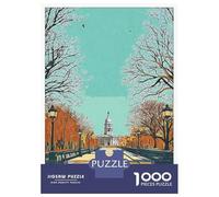 Rompecabezas De 1000 Piezas para Adolescentes Rompecabezas Philadelphia City Hall Illustration Rompecabezas Juego De Ingenio Mejora La Memoria Difícil Y Desafiante 52x38cm/1000pcs