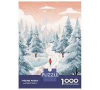 Rompecabezas De 1000 Piezas para Adolescentes Rompecabezas Pine Forest Winter Walk Rompecabezas para Adultos Juego Práctico Patrón De Montaje 52x38cm/1000pcs