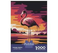 Rompecabezas De 1000 Piezas para Adolescentes Rompecabezas Pink Flamingo Sunset Rompecabezas para Adultos Juego Práctico Patrón De Montaje 52x38cm/1000pcs