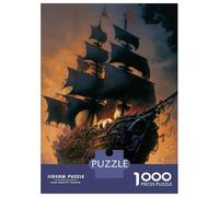 Rompecabezas De 1000 Piezas para Adolescentes Rompecabezas Pirate Ship Rompecabezas Juegos Relajantes Una Obra De Arte Cumpleaños 52x38cm/1000pcs