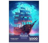 Rompecabezas De 1000 Piezas para Adolescentes Rompecabezas Pirate Ship Rompecabezas Juegos Relajantes Una Obra De Arte Cumpleaños 38x26cm/1000pcs