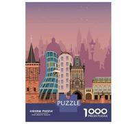 Rompecabezas De 1000 Piezas para Adolescentes Rompecabezas Prague Travel Print Rompecabezas Juguetes DIY para La Diversión Familiar para Cumpleaños, Navidad 52x38cm/1000pcs