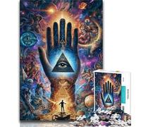 Rompecabezas de 1000 Piezas para Adolescentes Rompecabezas psicodélicos de Ojos para Adultos Juego Familiar Educativo Adecuado para decoración de Escritorio 75x50cm