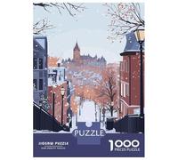 Rompecabezas De 1000 Piezas para Adolescentes Rompecabezas Quebec City Winter Scene Illustration para Adultos Juego Familiar Análisis Y Lógica Ayuda Al Cerebro A Ejercitarse 52x38cm/1000pcs